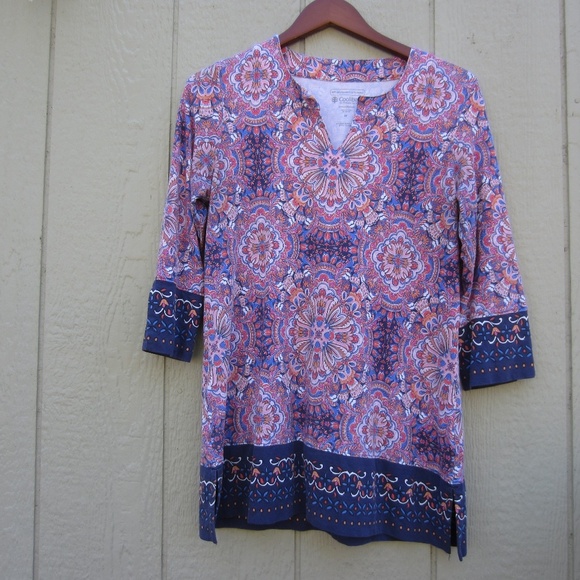 Coolibar‎ St Lucia Tunic Top womens M Floral UPF 50+UV Protection Beach Vacation - Picture 1 of 15